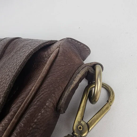 Roots Brown Pebbled Leather Computer Book Bag - Picture 14 of 16